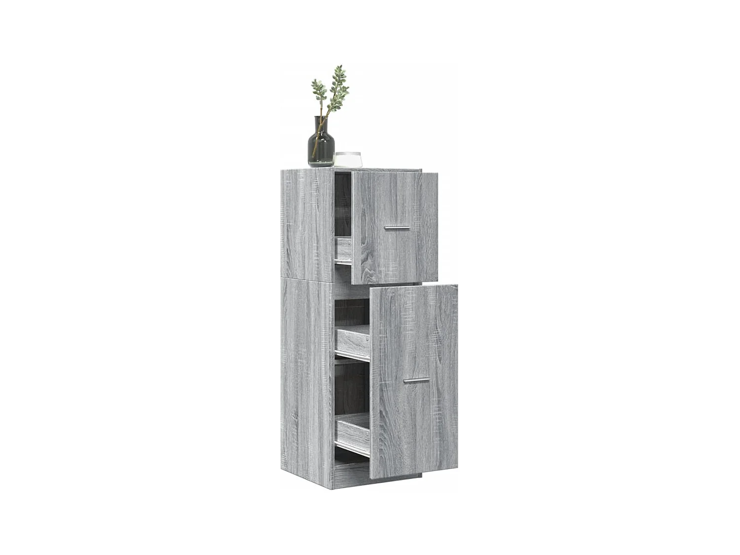Mueble boticario gris Sonoma 40x41x118 cm madera contrachapada