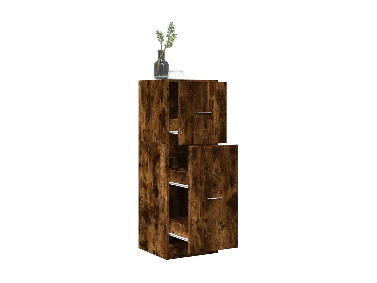 Mueble boticario roble ahumado 40x41x118 cm madera contrachapada