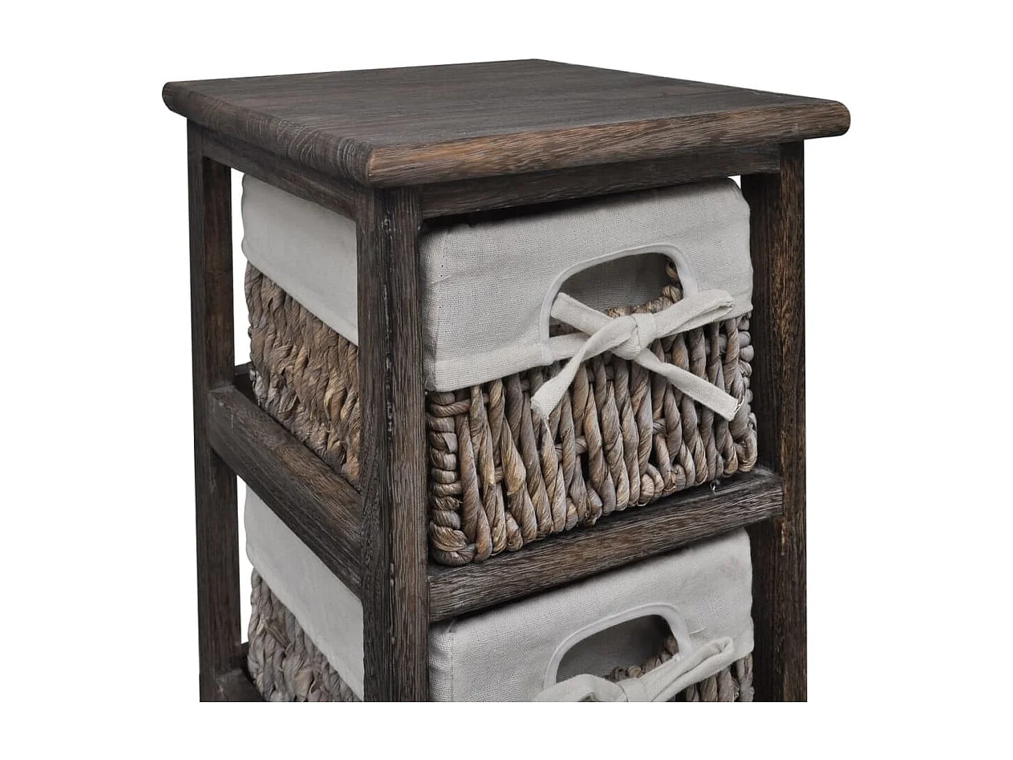 Étagère de rangement Bois Marron 3 paniers en tissage