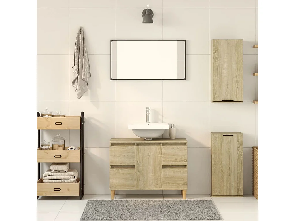 Armoire de salle de bain murale Chêne sonoma 32x20x67 cm