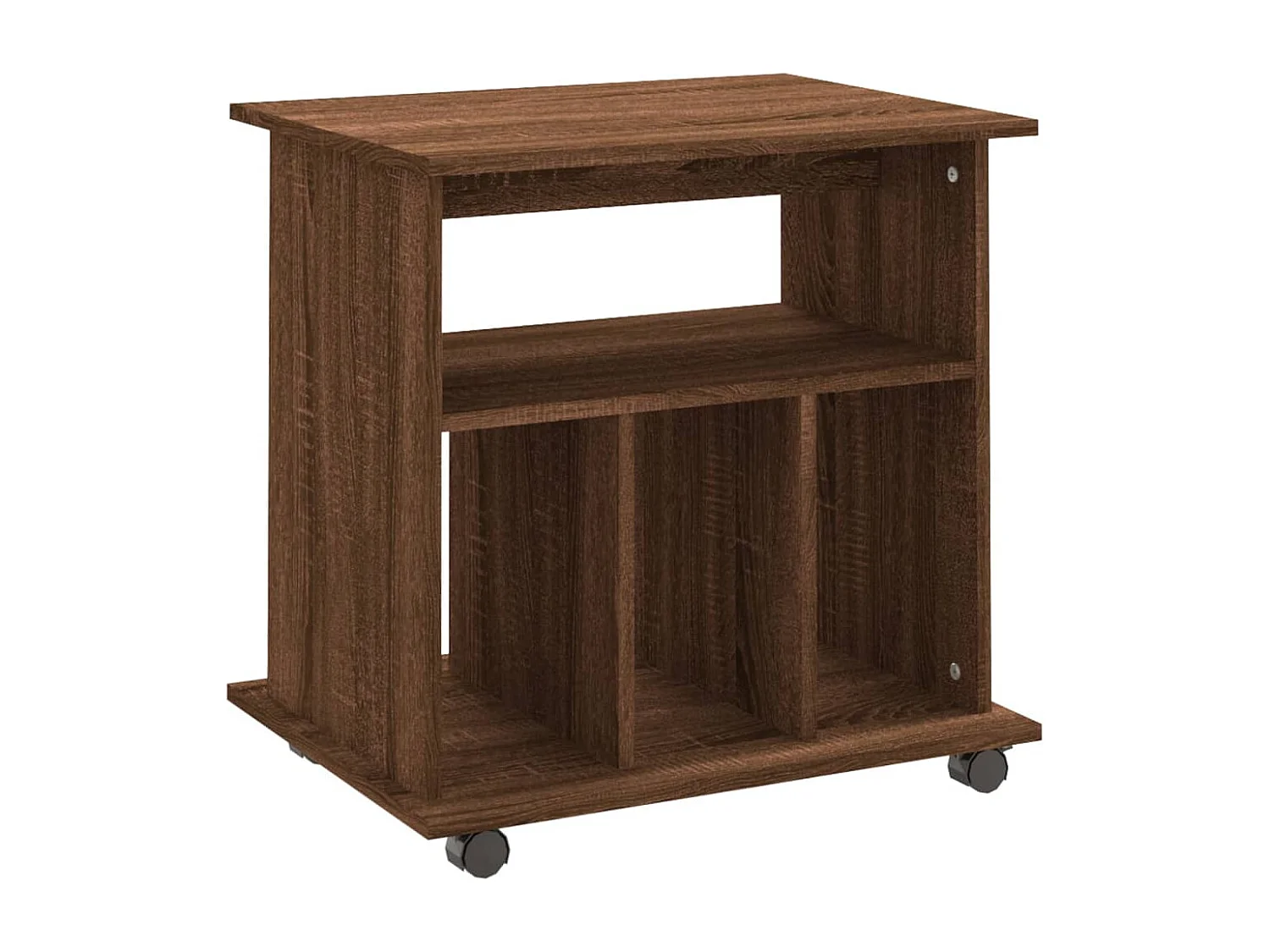 Armoire roulante chêne marron 60x45x60 cm Bois d'ingénierie