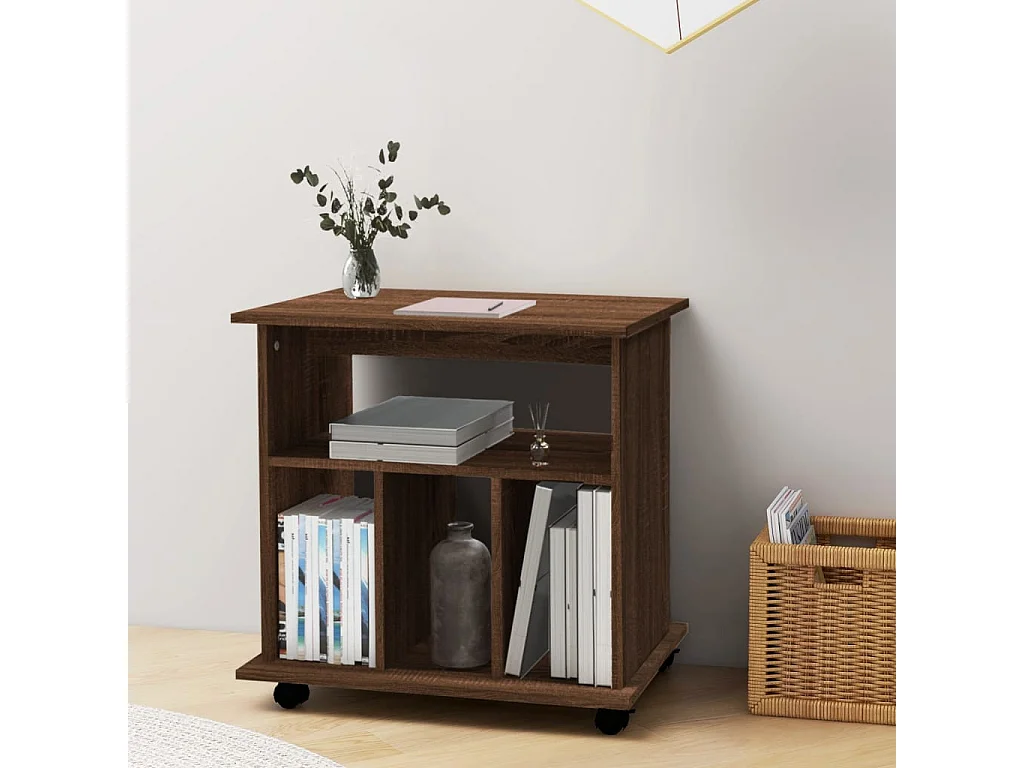 Armoire roulante chêne marron 60x45x60 cm Bois d'ingénierie