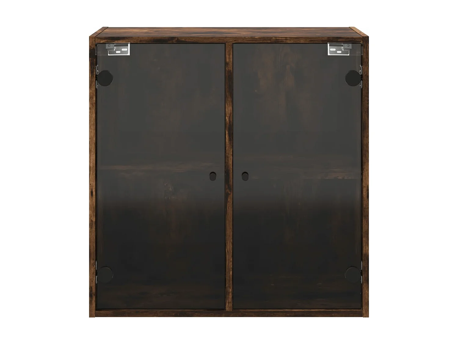 Mueble de pared con puertas de cristal de roble ahumado 68x37x68,5 cm