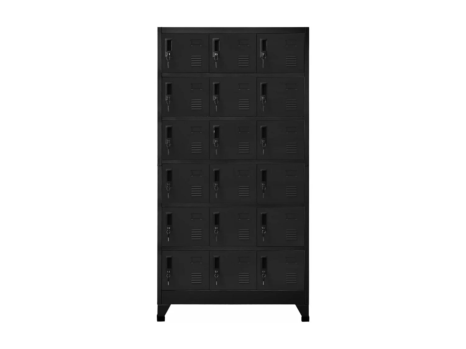 Armário de cacifo Preto 90x40x180 cm Aço