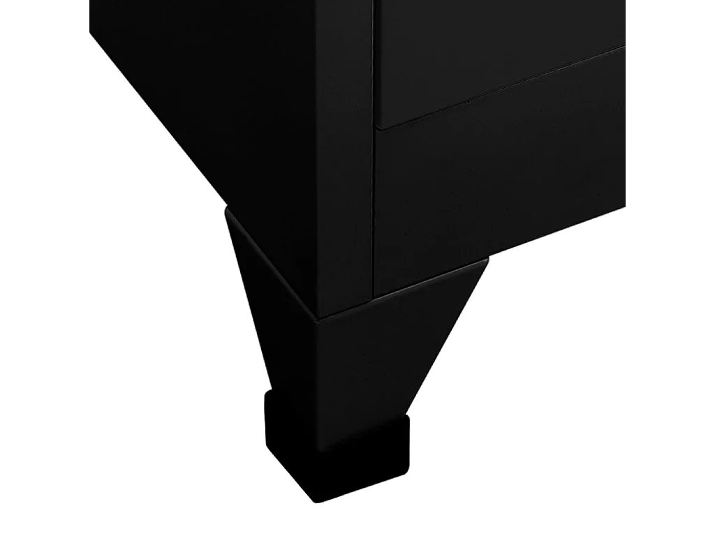 Armário de cacifo Preto 90x40x180 cm Aço