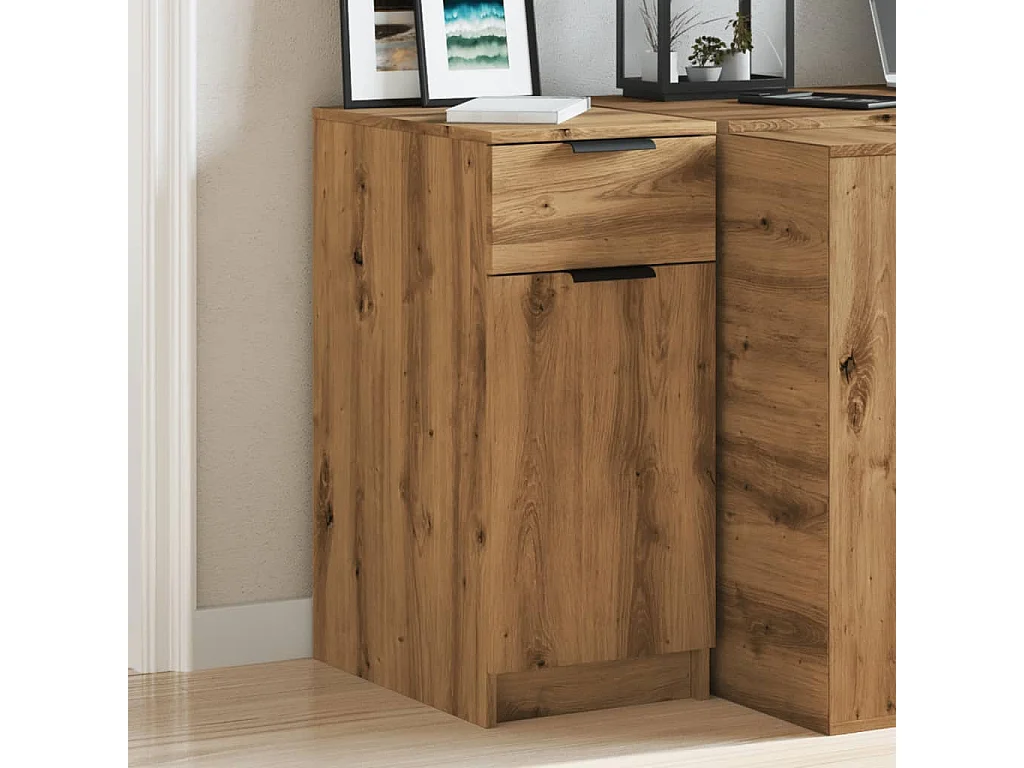 Armoire de bureau chêne artisanal 33x50x75 cm bois d'ingénierie
