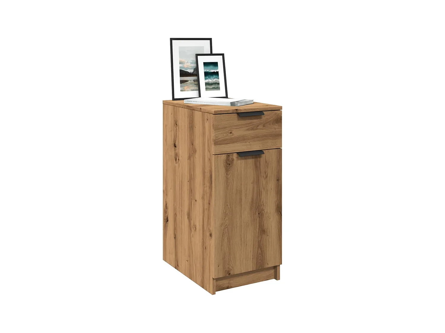 Handgemaakte eikenhouten kantoorkast 33x50x75 cm samengesteld hout