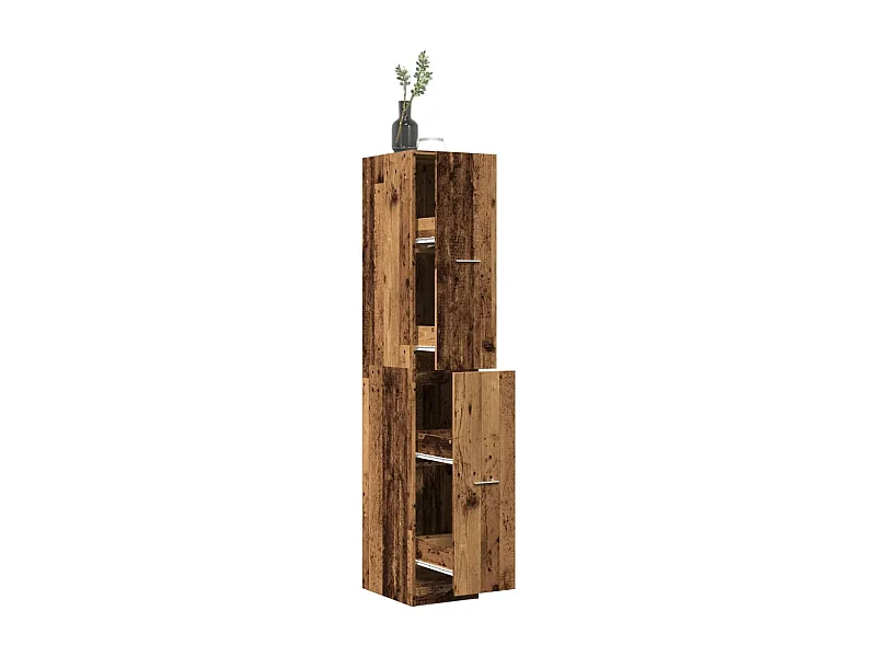 Apothekerskast oud hout 30x41x174,5 cm samengesteld hout