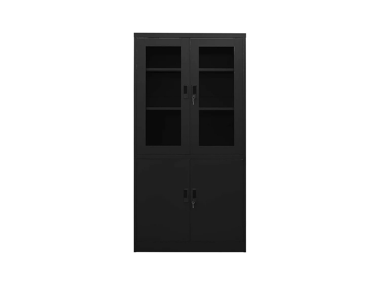 Armoire de bureau Noir 90x40x180 cm Acier