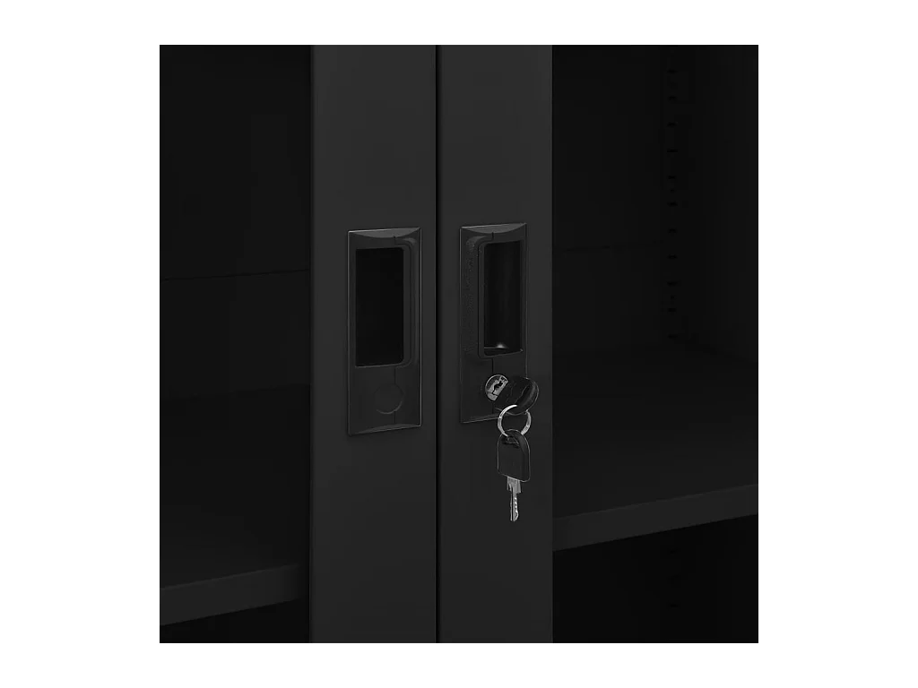 Armoire de bureau Noir 90x40x180 cm Acier