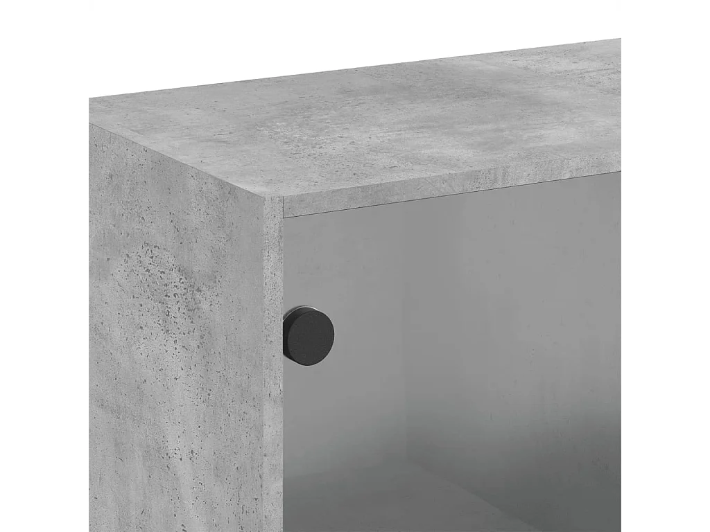 Wandschrank mit betongrauen Glastüren 68x37x68,5 cm
