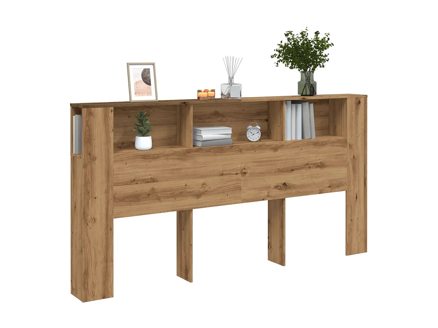 Mueble cabecero artesanal de roble 200x18,5x102,5 cm