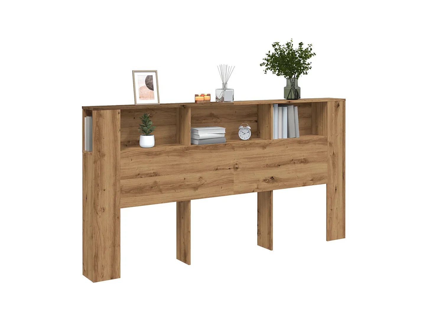Armoire de tête de lit chêne artisanal 200x18,5x102,5 cm