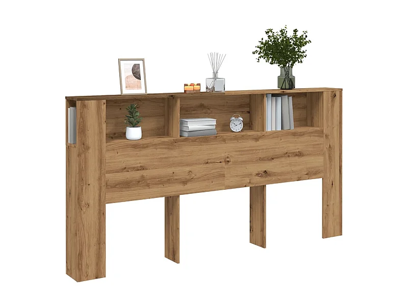 Armoire de tête de lit chêne artisanal 200x18,5x102,5 cm