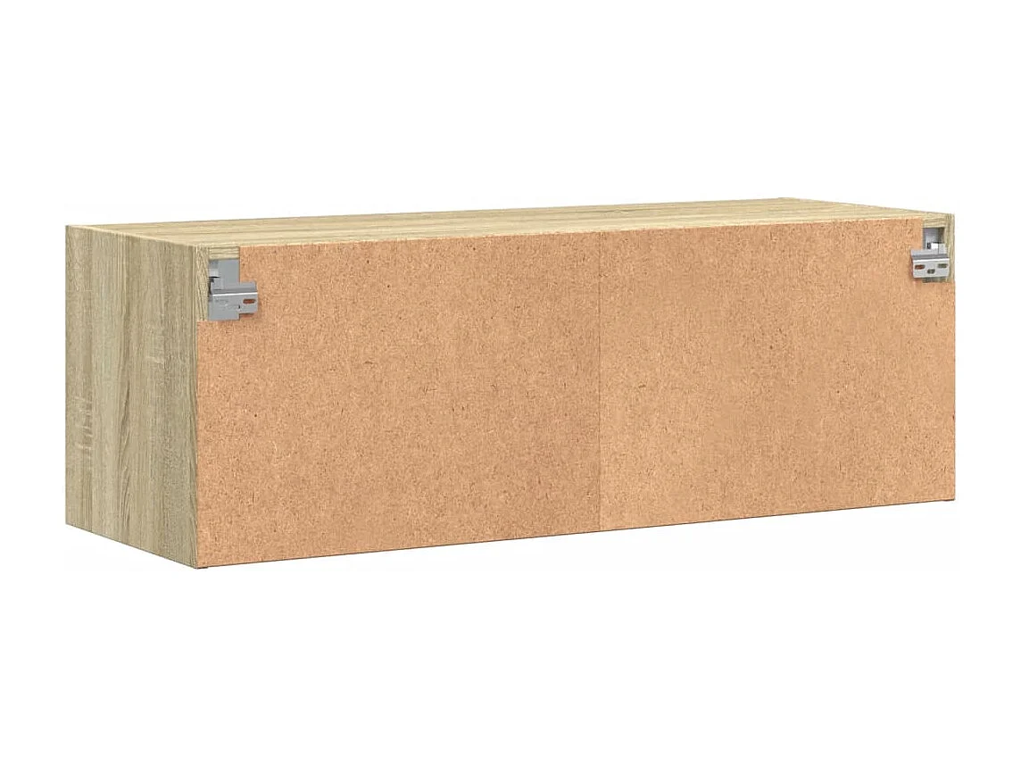 Mueble de pared con puertas de cristal roble sonoma 102x37x35 cm