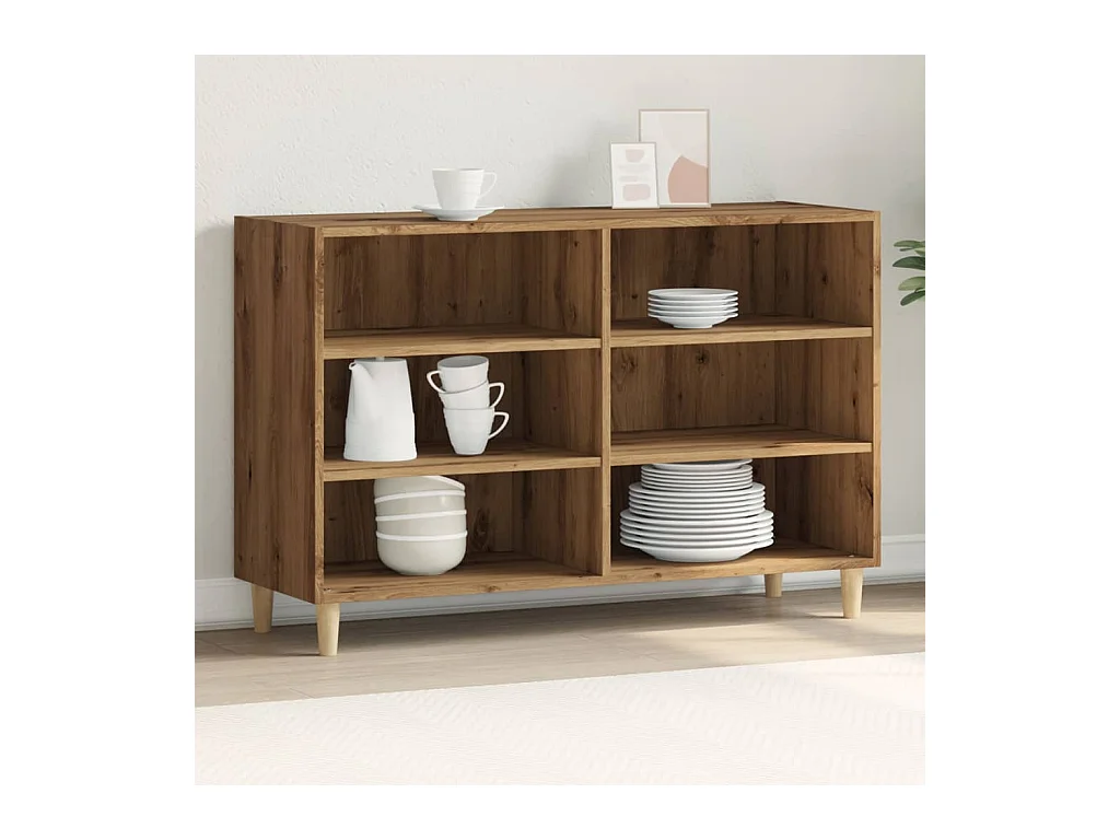 Buffet chêne artisanal 103,5x35x70 cm bois d'ingénierie