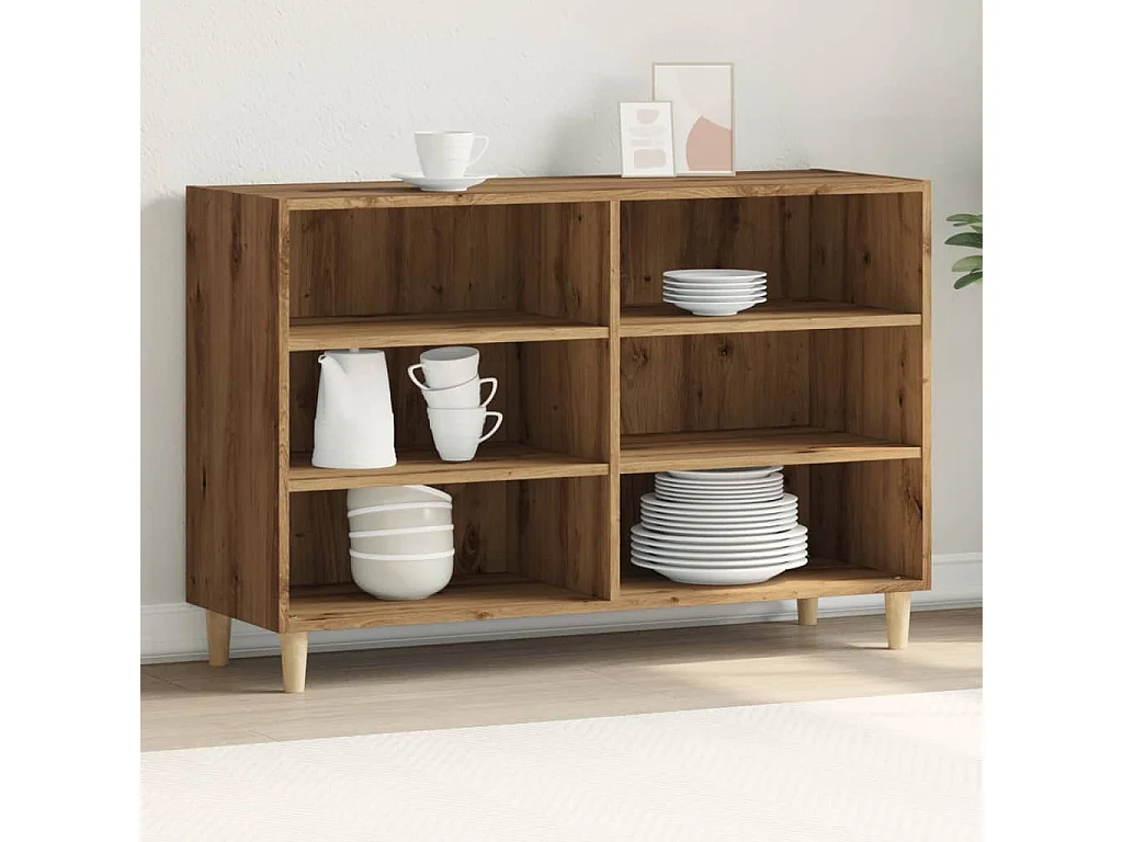 Buffet chêne artisanal 103,5x35x70 cm bois d'ingénierie