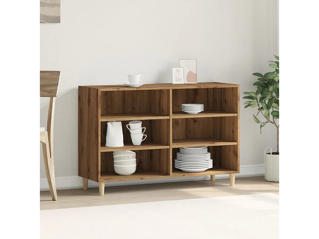 Buffet chêne artisanal 103,5x35x70 cm bois d'ingénierie