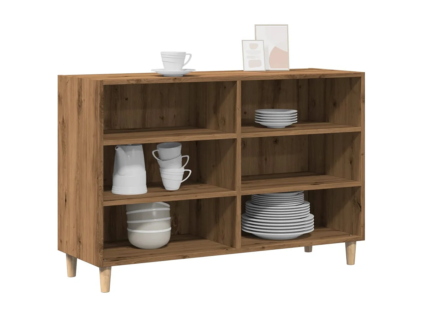 Buffet chêne artisanal 103,5x35x70 cm bois d'ingénierie