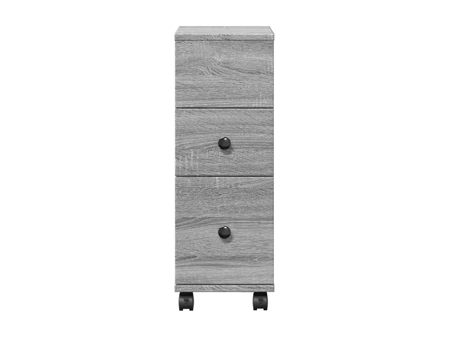 Schmaler Badezimmerschrank auf Rollen Sonomagrau