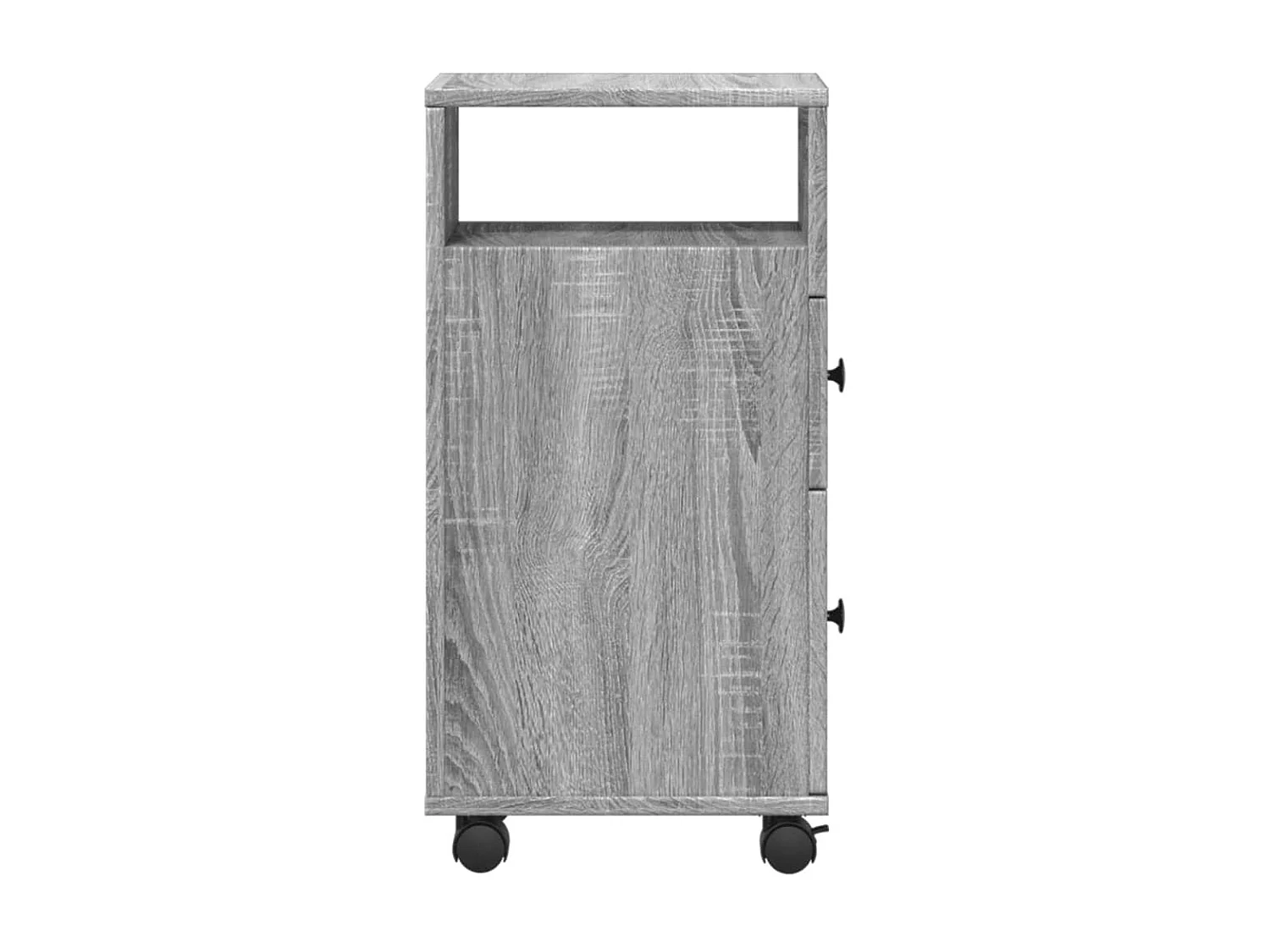 Schmaler Badezimmerschrank auf Rollen Sonomagrau