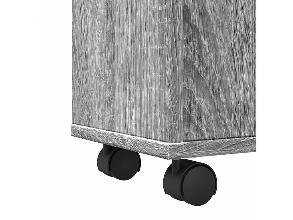 Schmaler Badezimmerschrank auf Rollen Sonomagrau