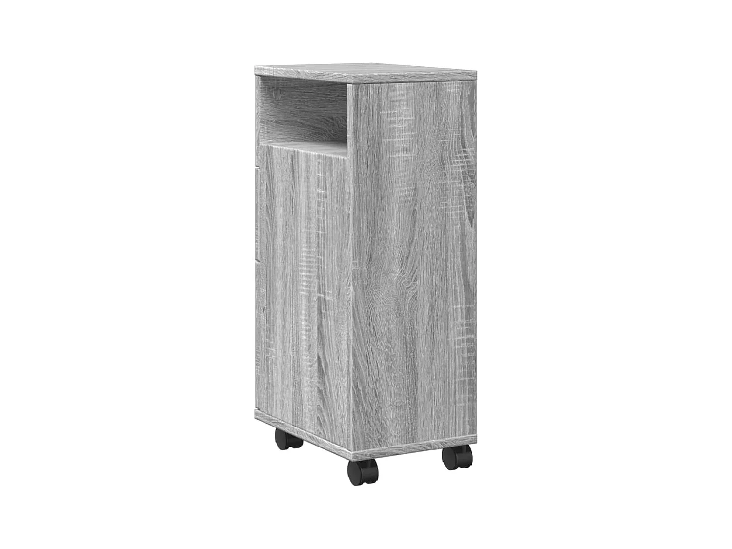 Mobile da bagno stretto con rotelle Sonoma grigio