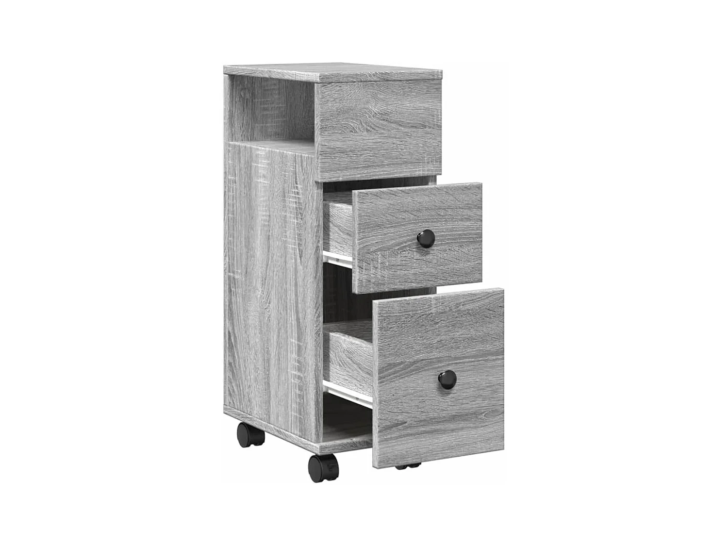 Mobile da bagno stretto con rotelle Sonoma grigio