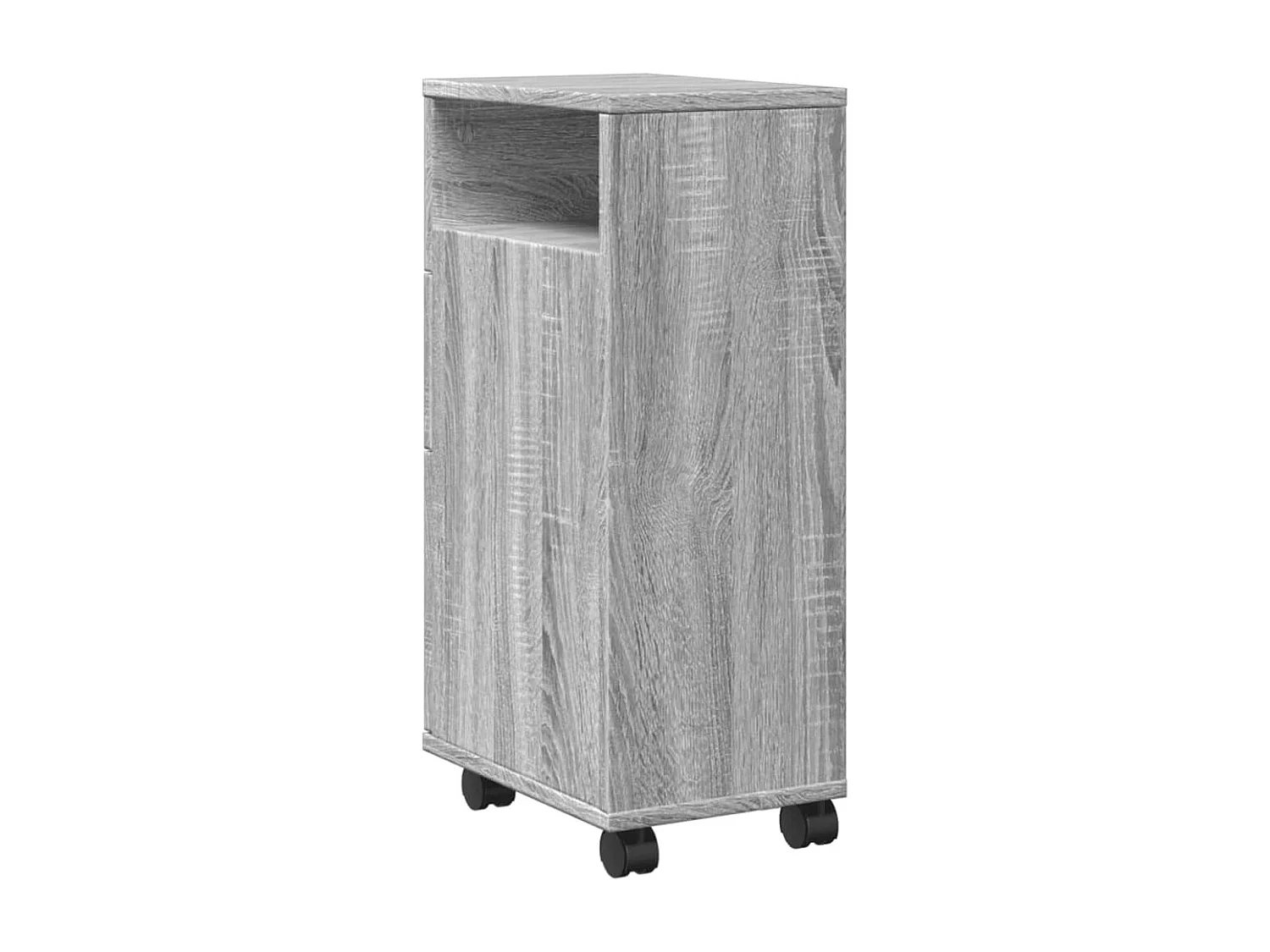 Meuble étroit de salle de bain à roulettes sonoma gris