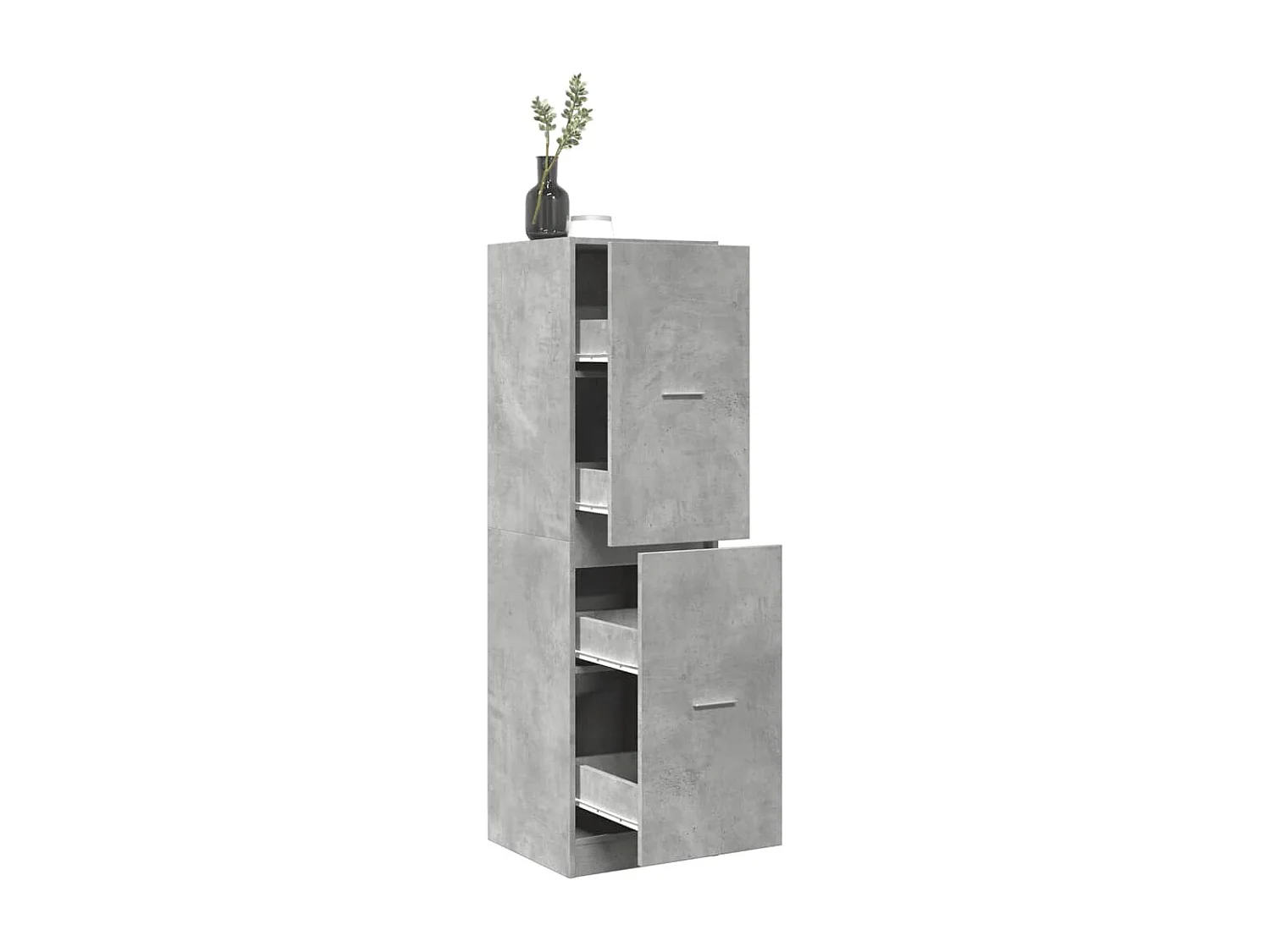 Armoire d'apothicaire gris béton 40x41x144,5 cm bois ingénierie