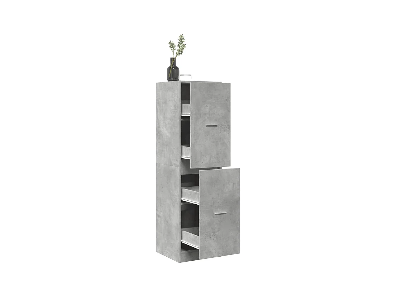Mueble boticario gris hormigón 40x41x144,5 cm madera contrachapada