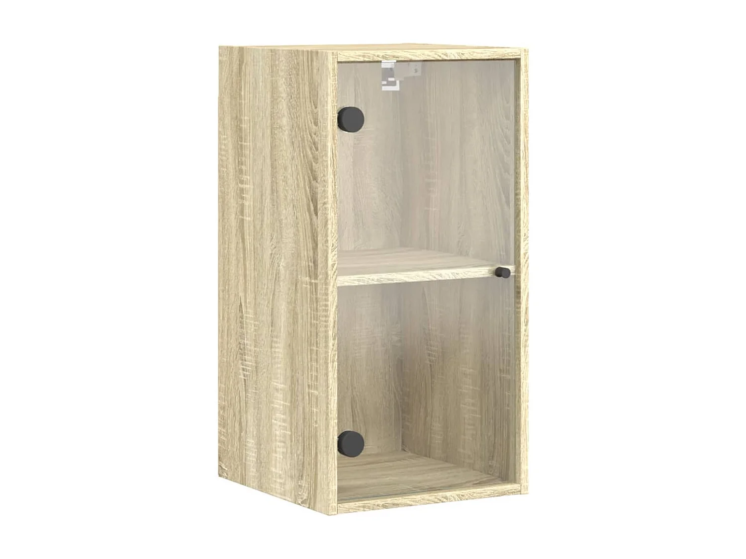 Armoire murale avec portes en verre chêne sonoma 35x37x68,5 cm