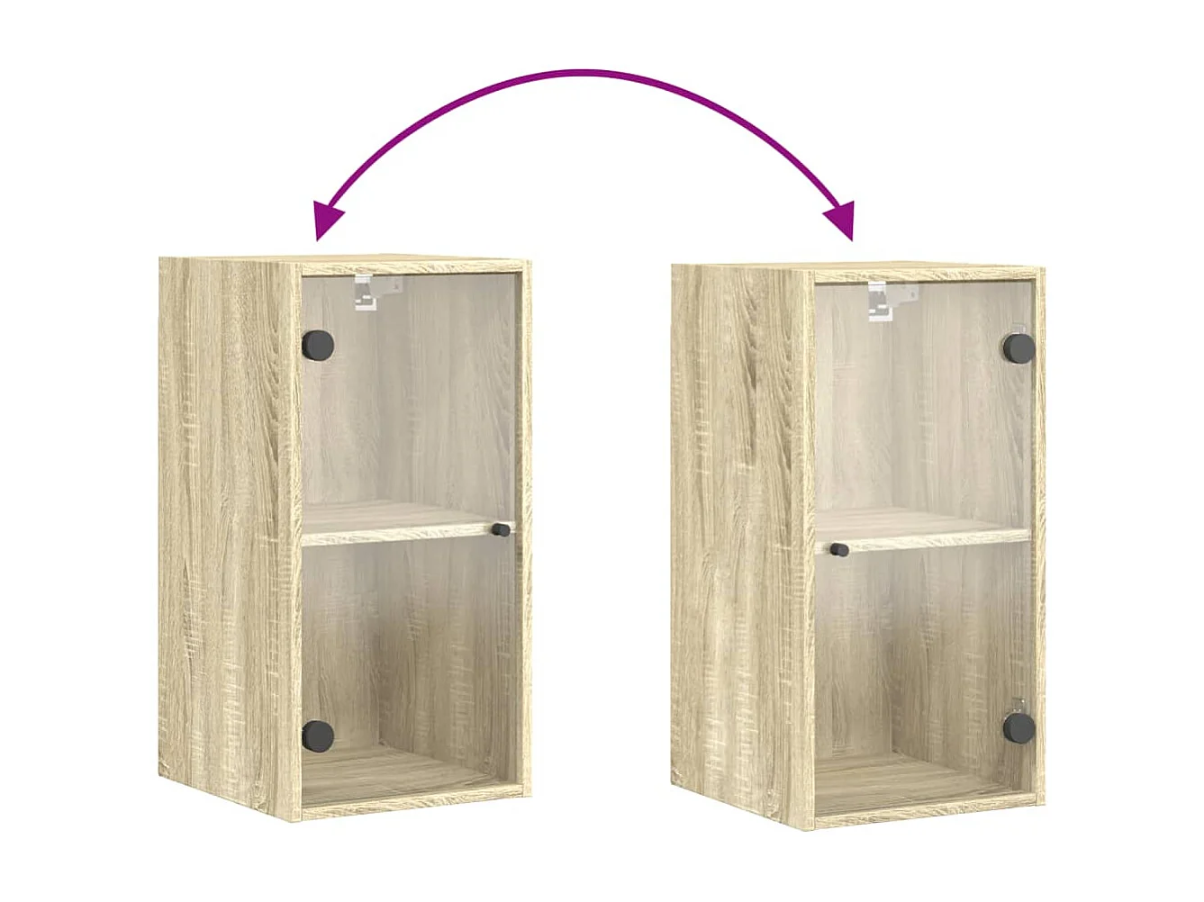 Armoire murale avec portes en verre chêne sonoma 35x37x68,5 cm