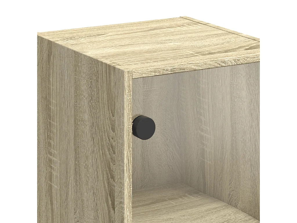 Armoire murale avec portes en verre chêne sonoma 35x37x68,5 cm