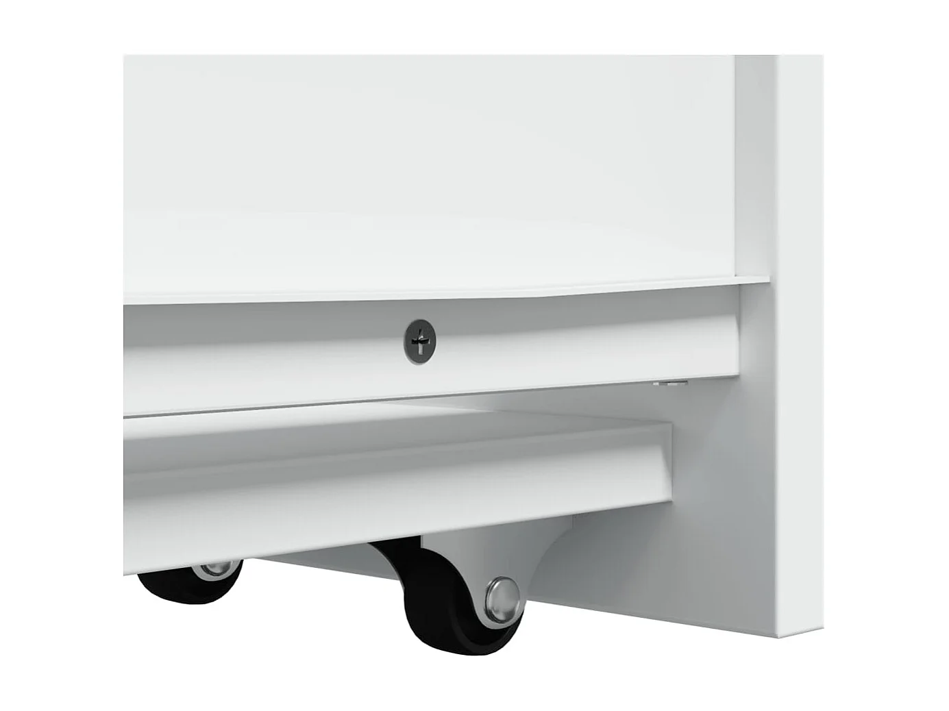 Armoire de salle de bain étroite avec roulettes blanc