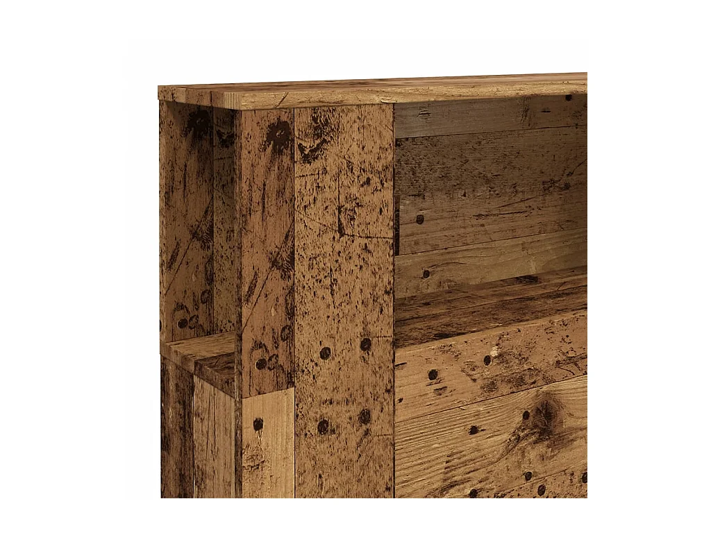 Armoire de tête de lit vieux bois 200x18,5x102,5 cm