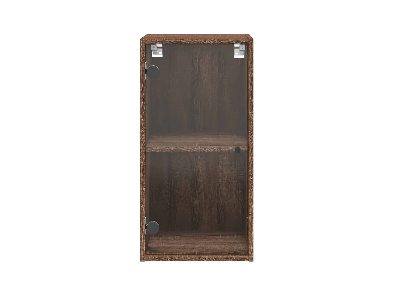Wandschrank mit Glastüren, braune Eiche, 35 x 37 x 68,5 cm