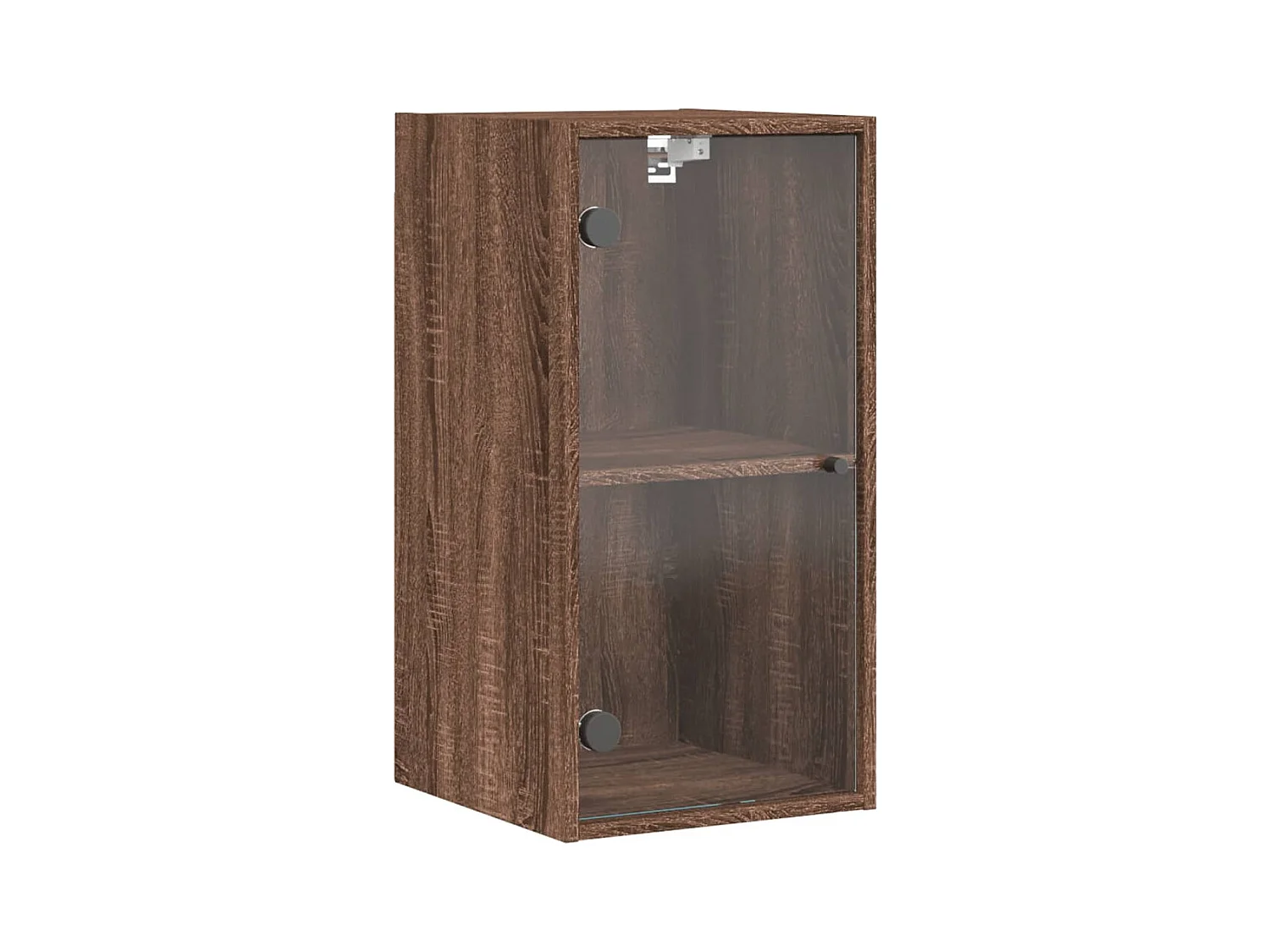 Wandschrank mit Glastüren, braune Eiche, 35 x 37 x 68,5 cm