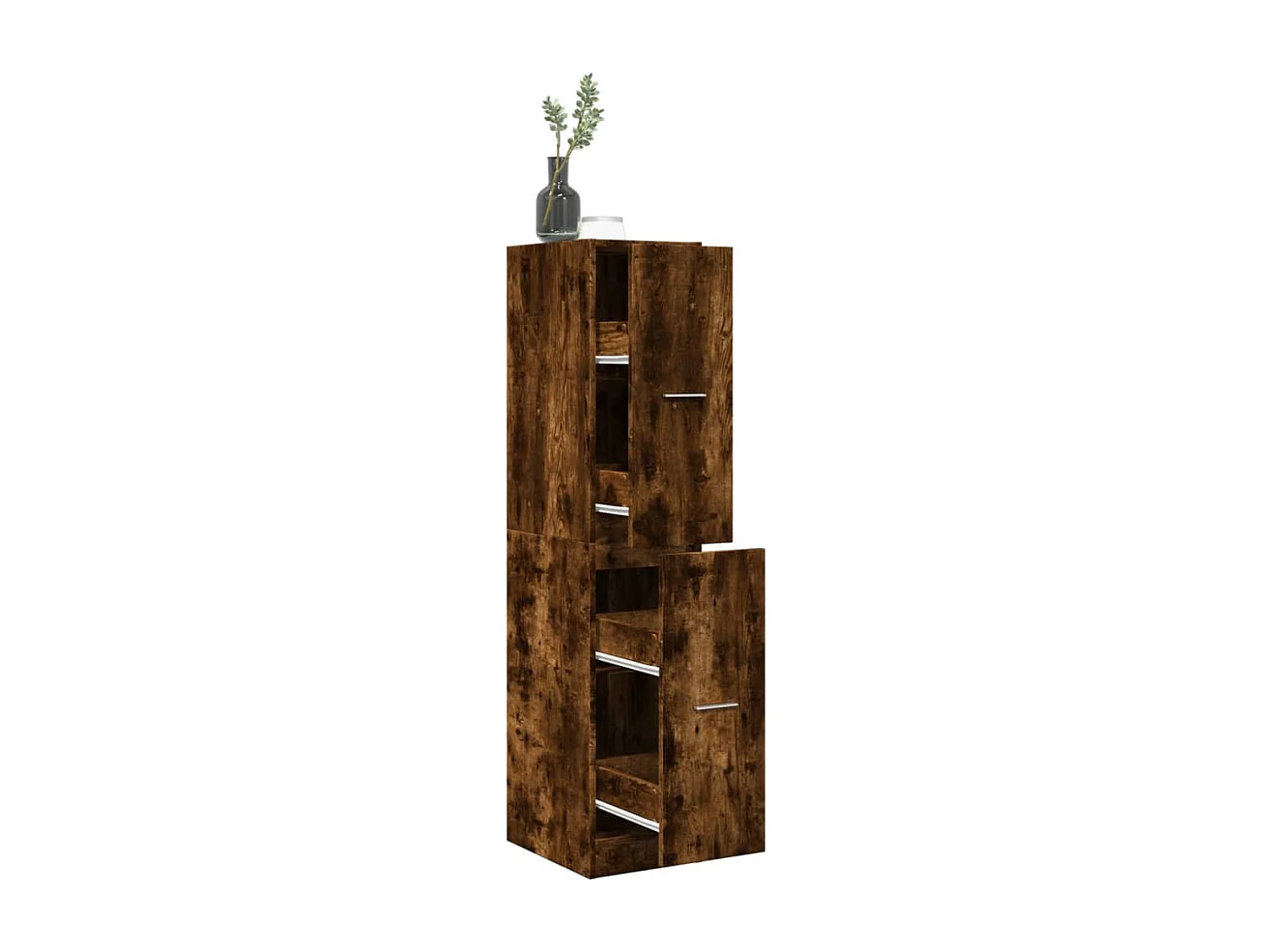 Armoire d'apothicaire chêne fumé 30x41x144,5 cm bois ingénierie