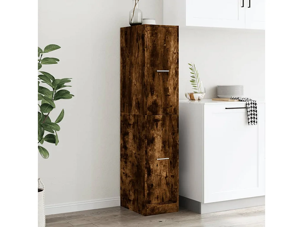 Armoire d'apothicaire chêne fumé 30x41x144,5 cm bois ingénierie