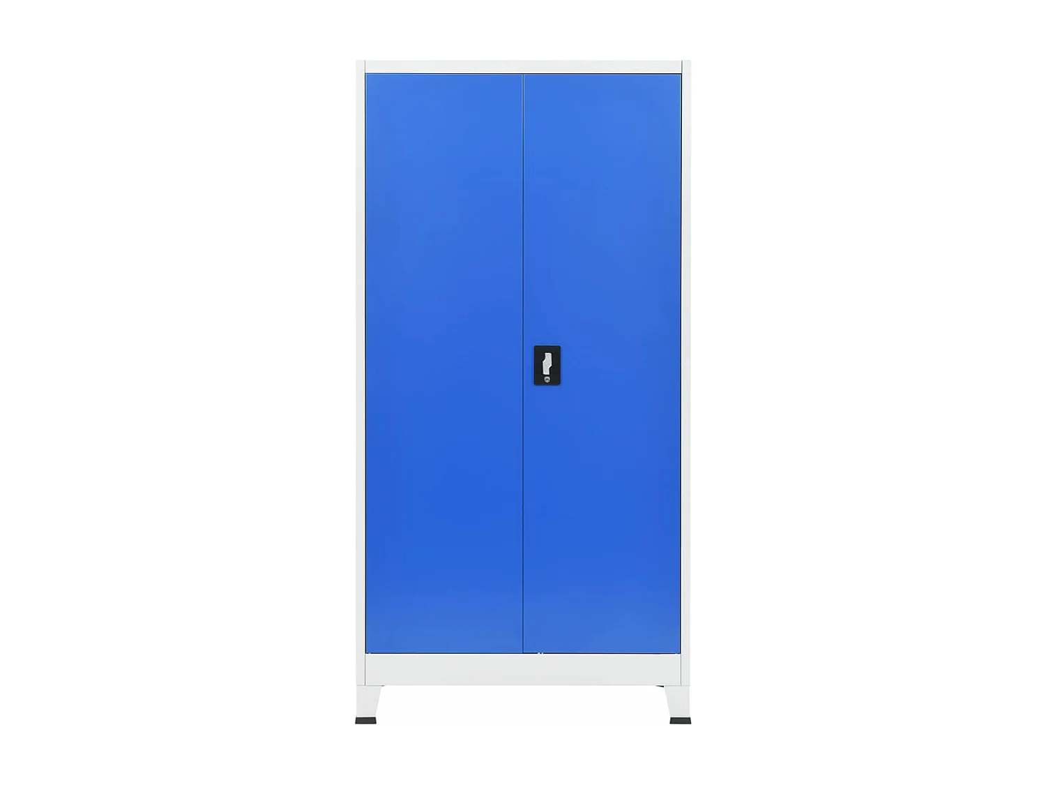 Büroschrank Metall 90 x 40 x 180 cm Grau und Blau