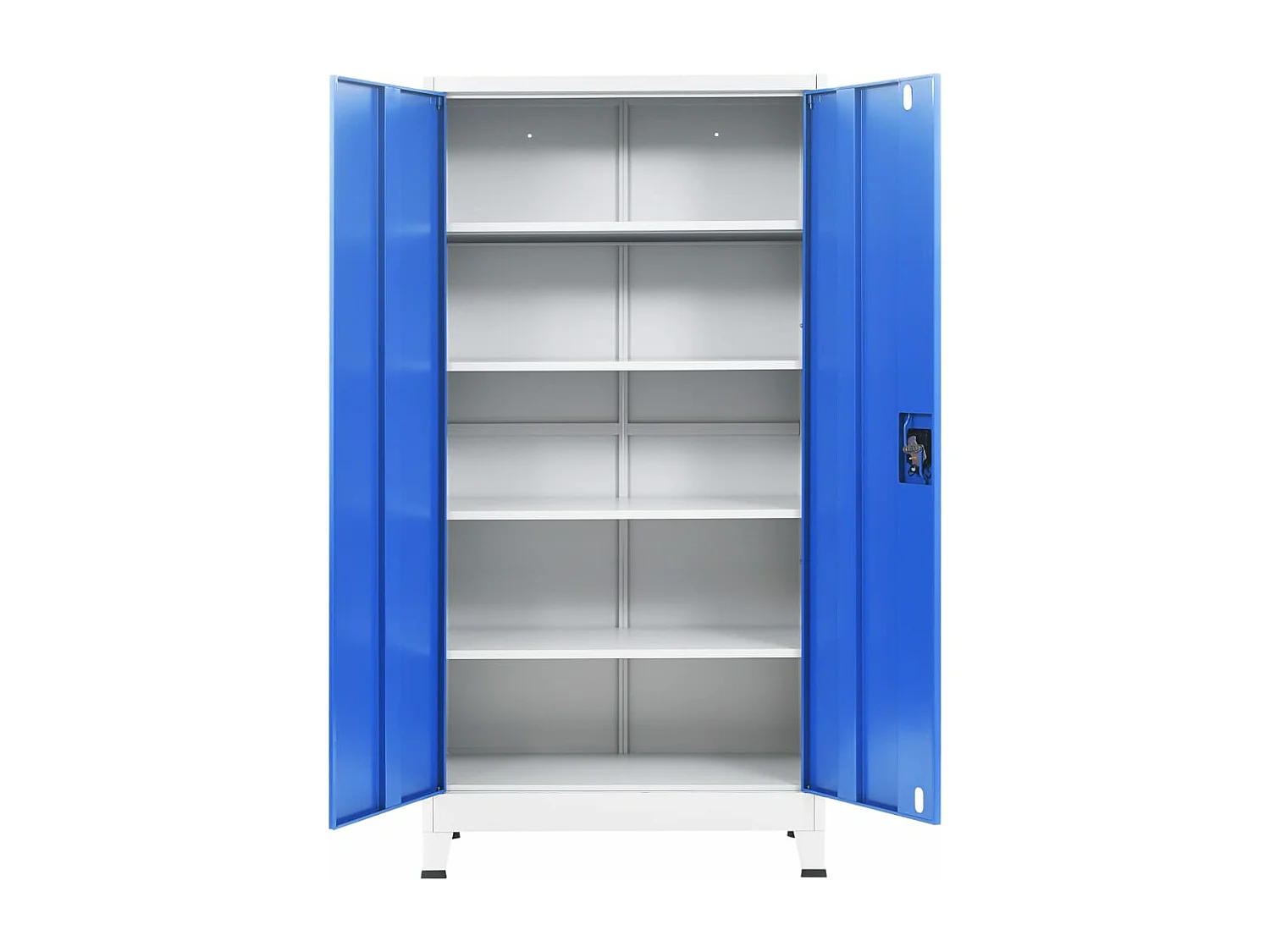 Büroschrank Metall 90 x 40 x 180 cm Grau und Blau