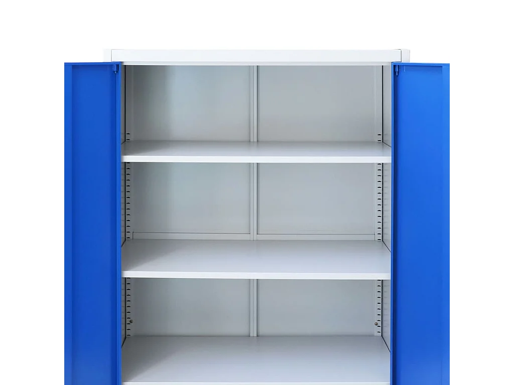 Büroschrank Metall 90 x 40 x 180 cm Grau und Blau