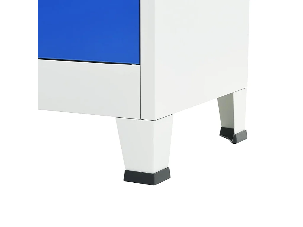 Büroschrank Metall 90 x 40 x 180 cm Grau und Blau