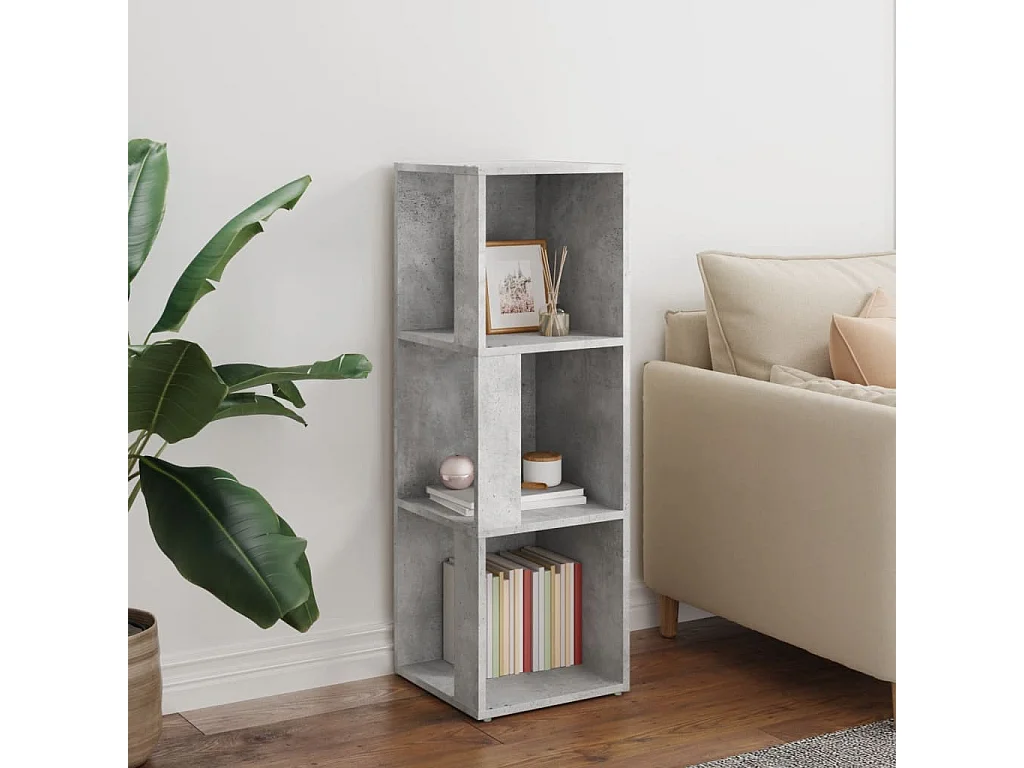 Armoire d'angle Gris béton 33x33x100 cm Bois d'ingénierie