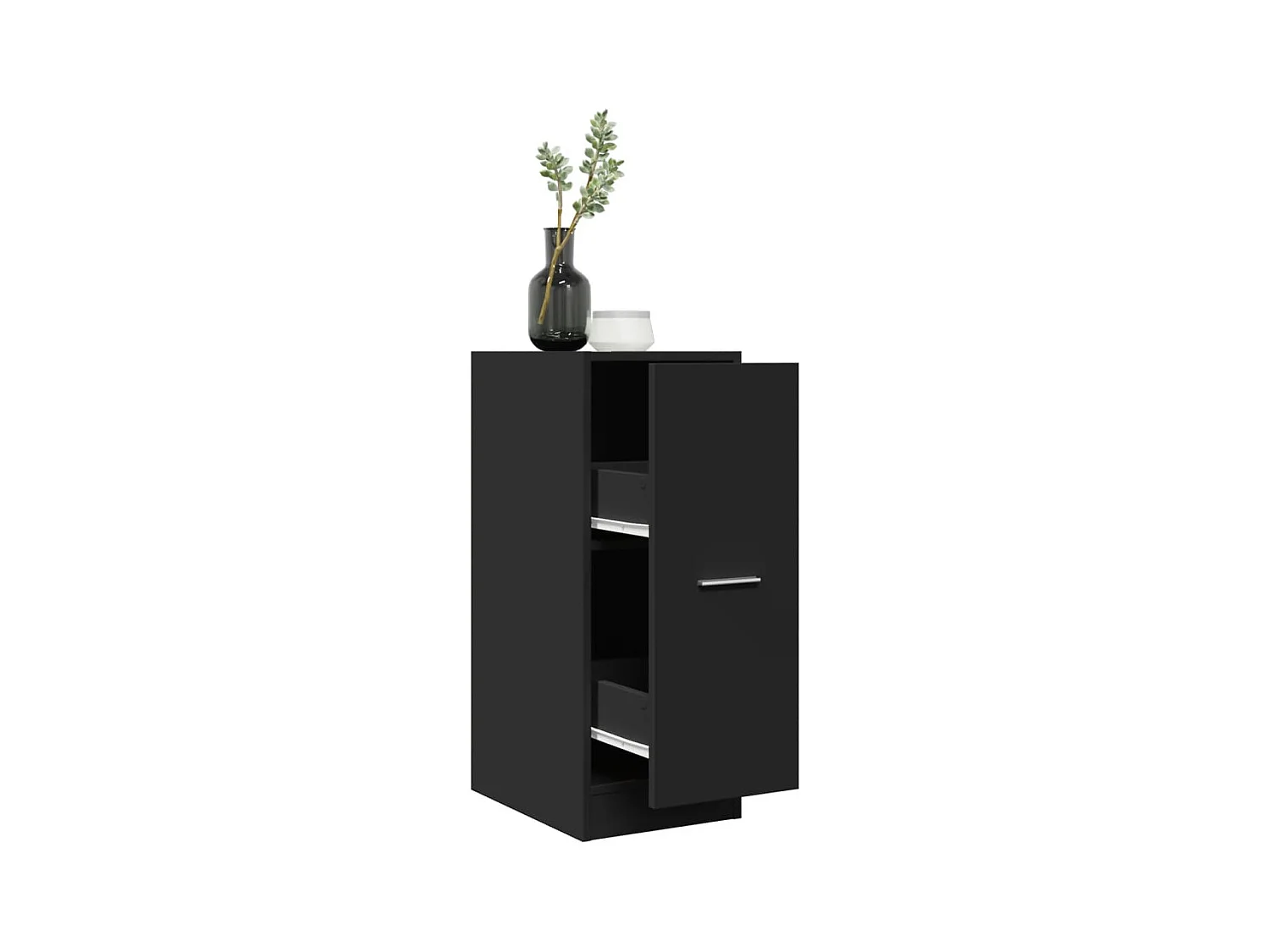 Armoire d'apothicaire noir 30x41x77,5 cm bois d'ingénierie