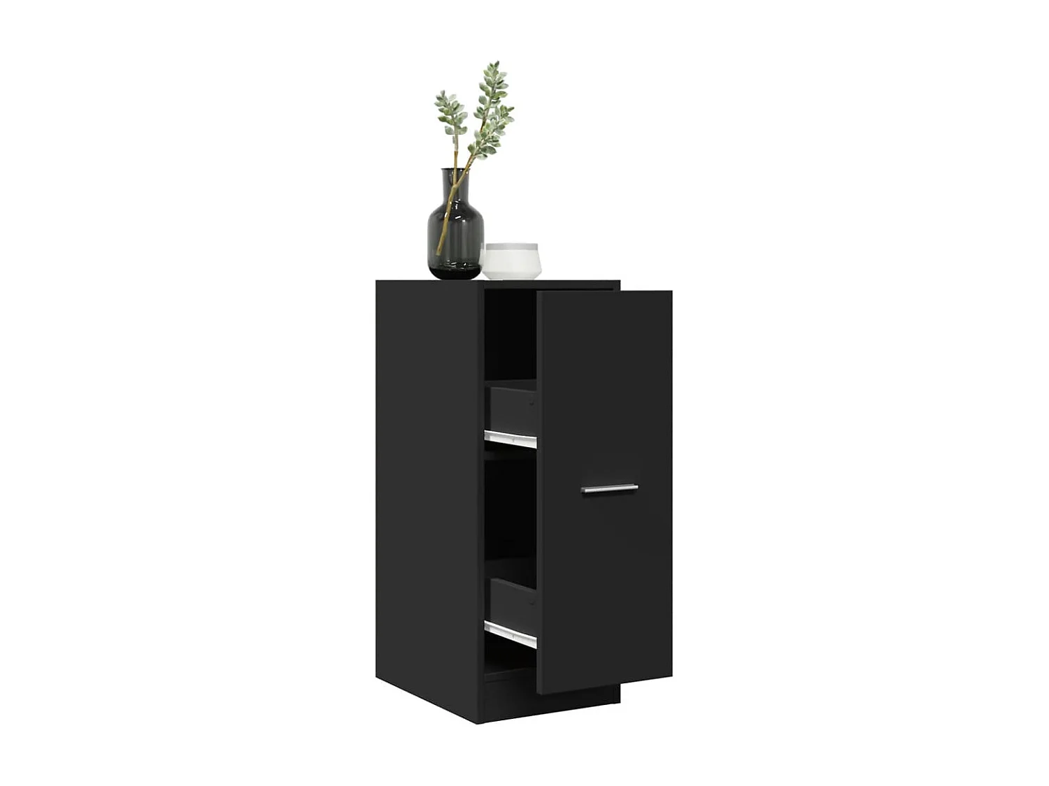 Armoire d'apothicaire noir 30x41x77,5 cm bois d'ingénierie