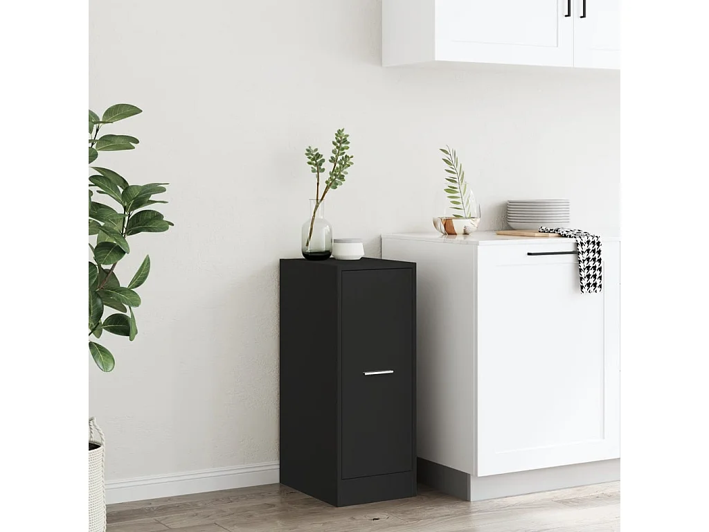 Armoire d'apothicaire noir 30x41x77,5 cm bois d'ingénierie