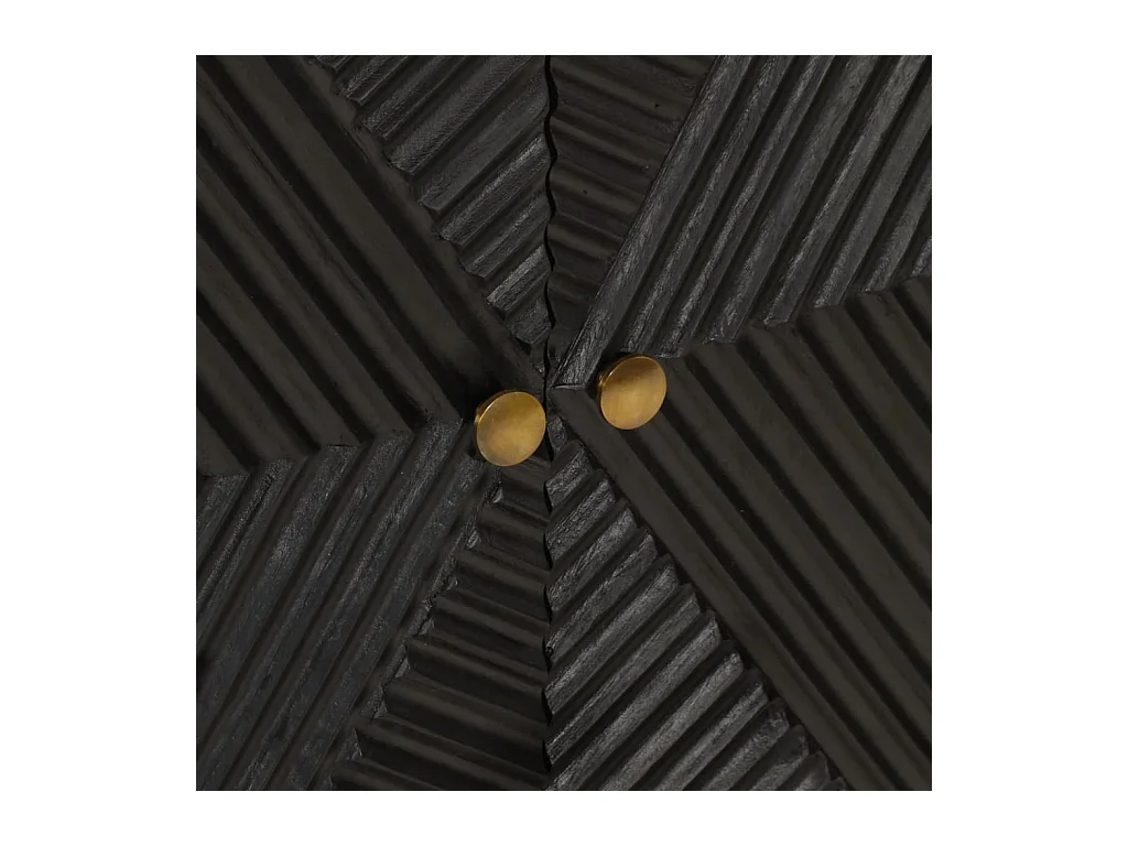 Buffet noir 55x30x76 cm bois massif de manguier et fer