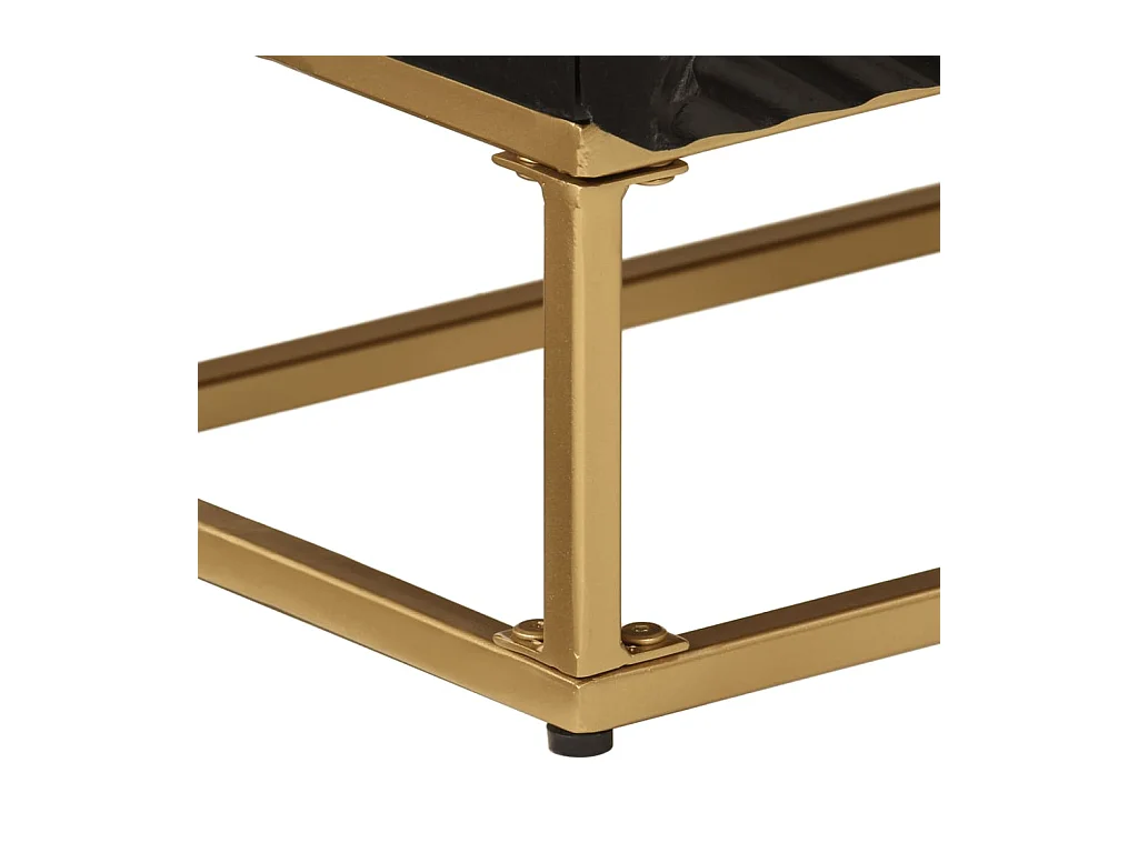 Buffet noir 55x30x76 cm bois massif de manguier et fer